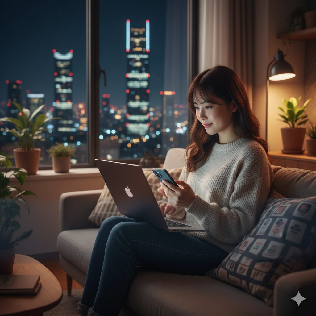 都会暮らしの夜間副業のイメージ図