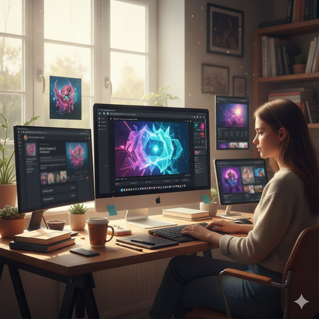 AIアート副業とは? イメージ図