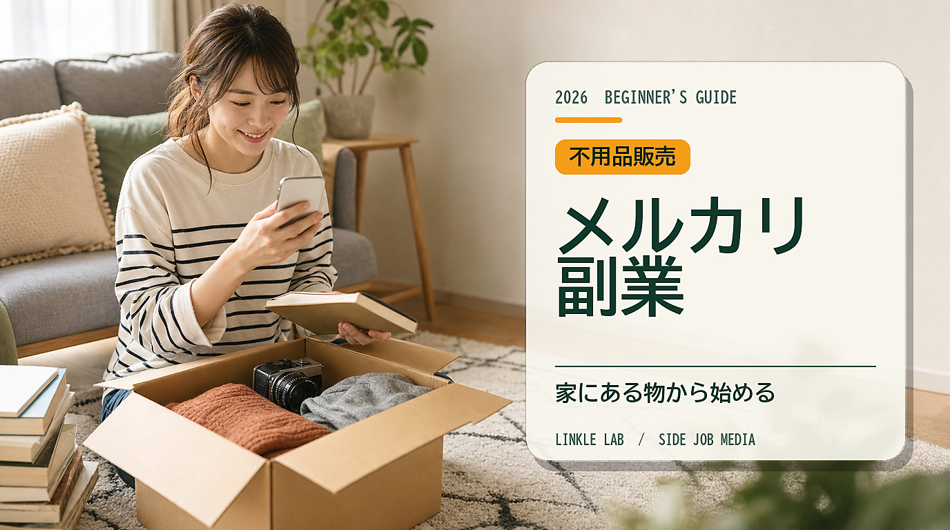 メルカリ副業の始め方を解説する記事のアイキャッチ
