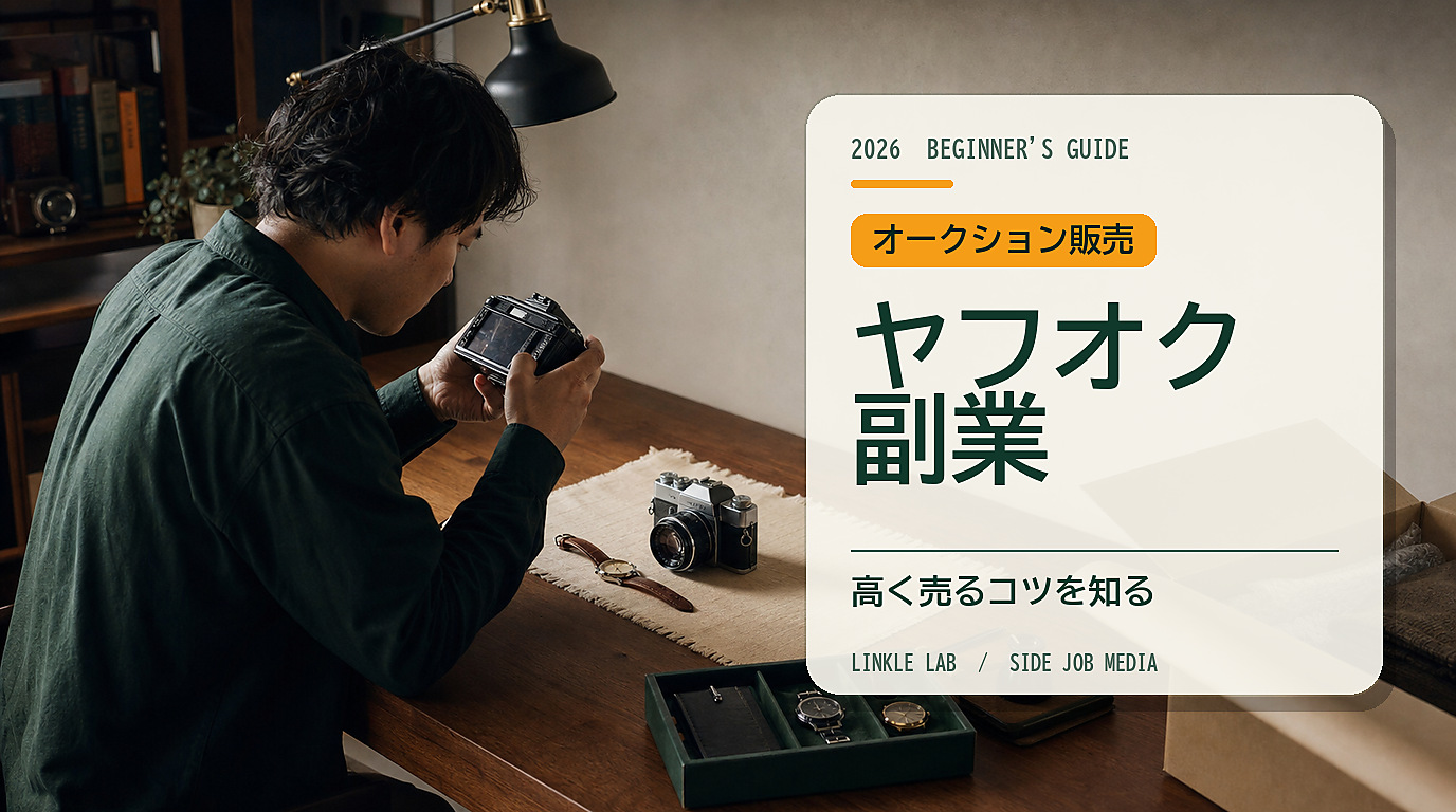 ヤフオク副業の始め方【2026年最新】未経験から月3万円|落札システム利用料10%とオークションで高く売るコツ