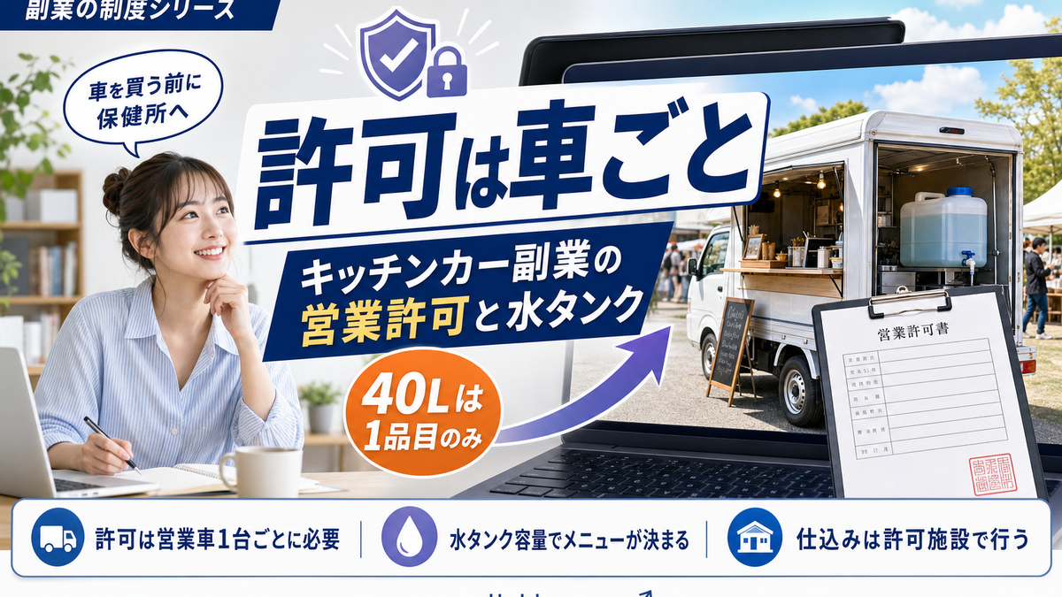 キッチンカー副業【2026年】許可は車1台ごとに要ります